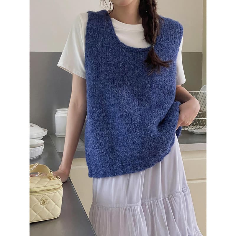 ベスト ふんわりモヘア風ベスト