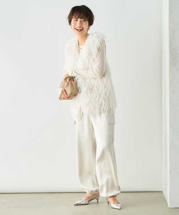 ふんわりシャギー素材ベスト