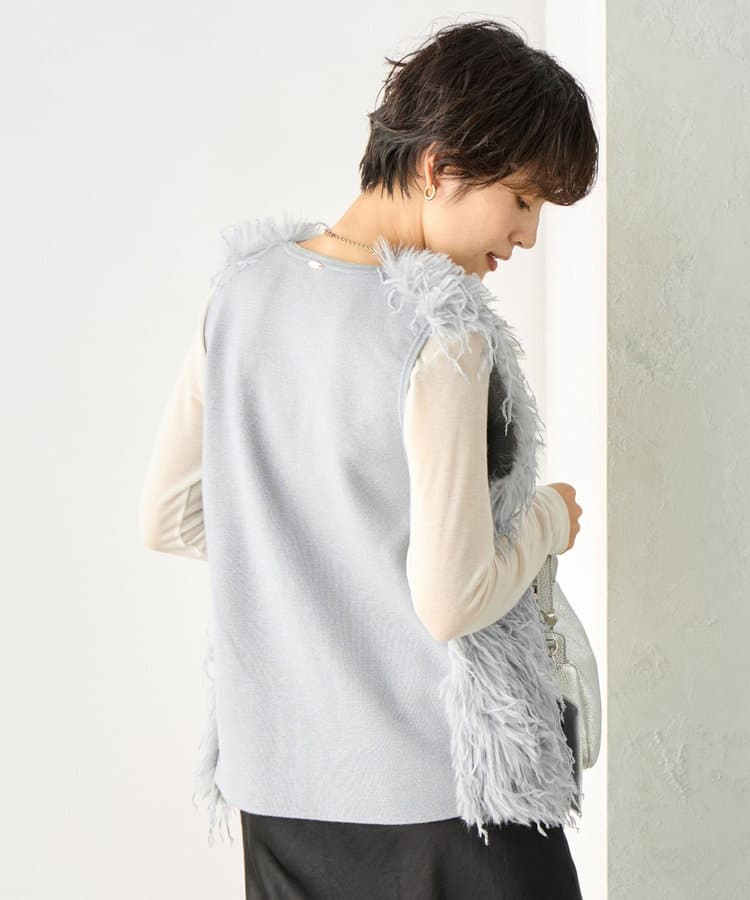 ふんわりシャギー素材ベスト