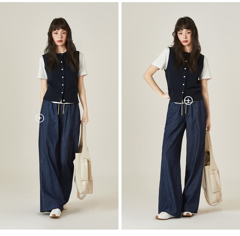 ベスト シンプル上質フロントボタンベスト