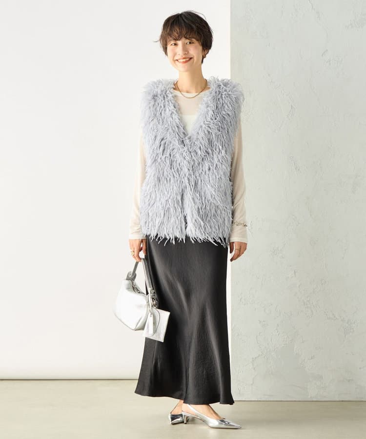 ふんわりシャギー素材ベスト