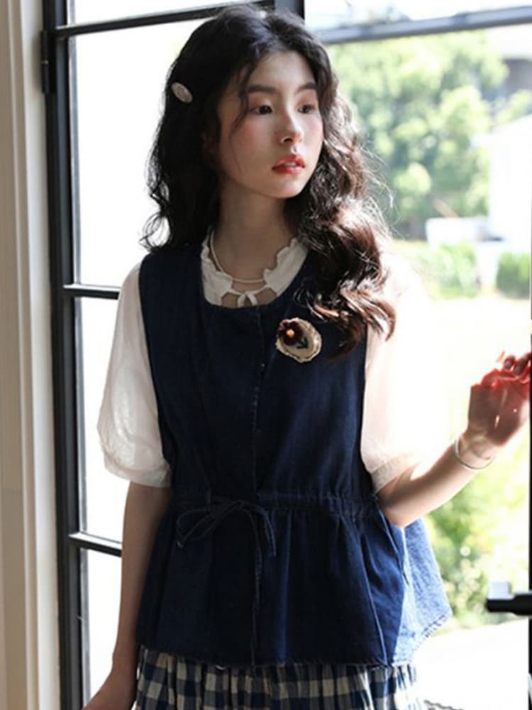 ベスト 優美な結び目レイヤードベスト