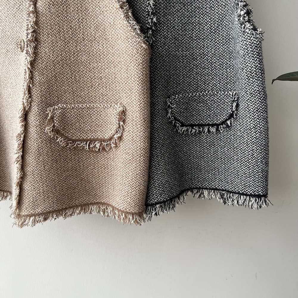 フリンジ装飾ラグジュアリーベスト