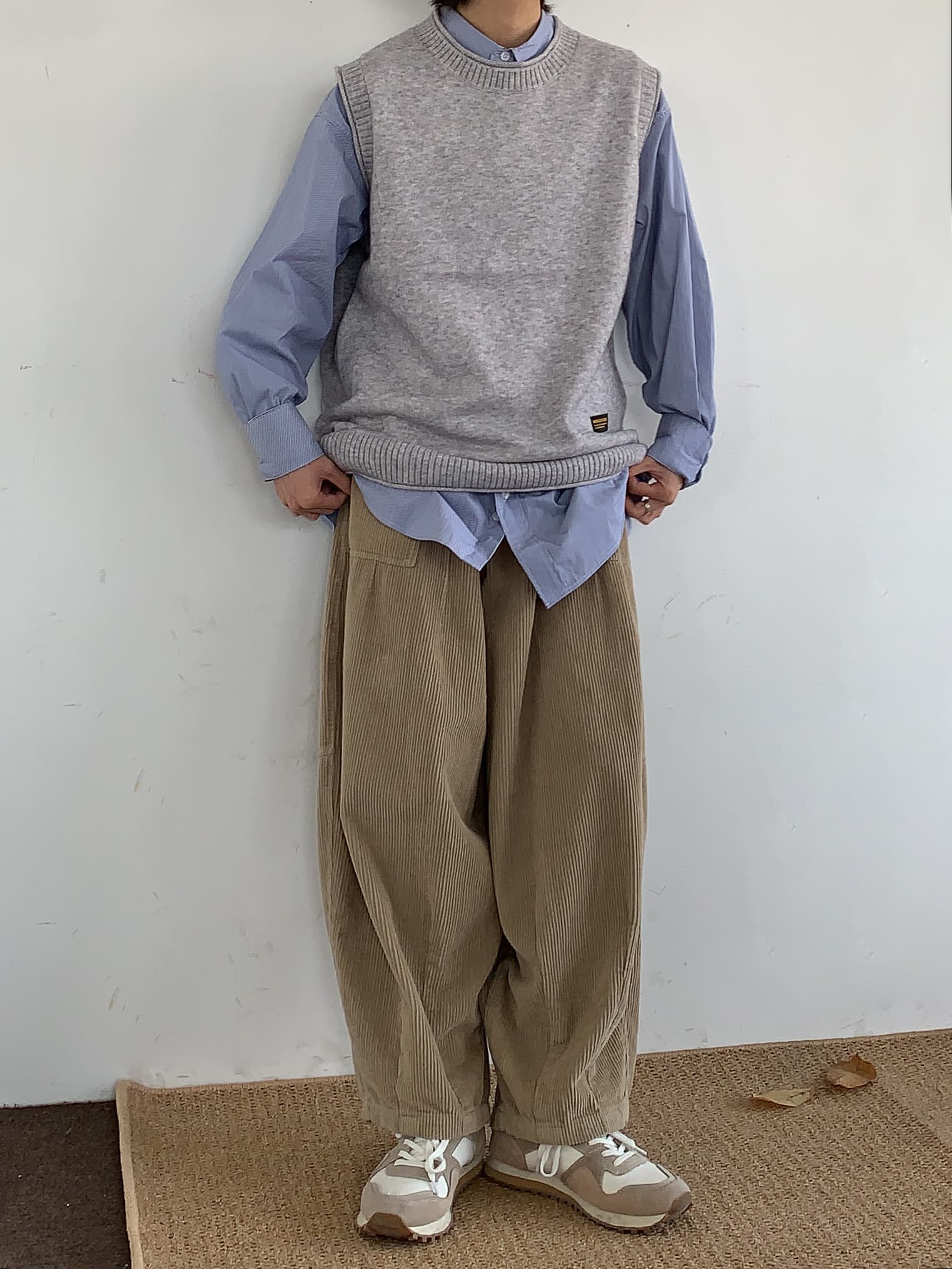 秋冬レイヤード向けウォーム重ね着ベスト