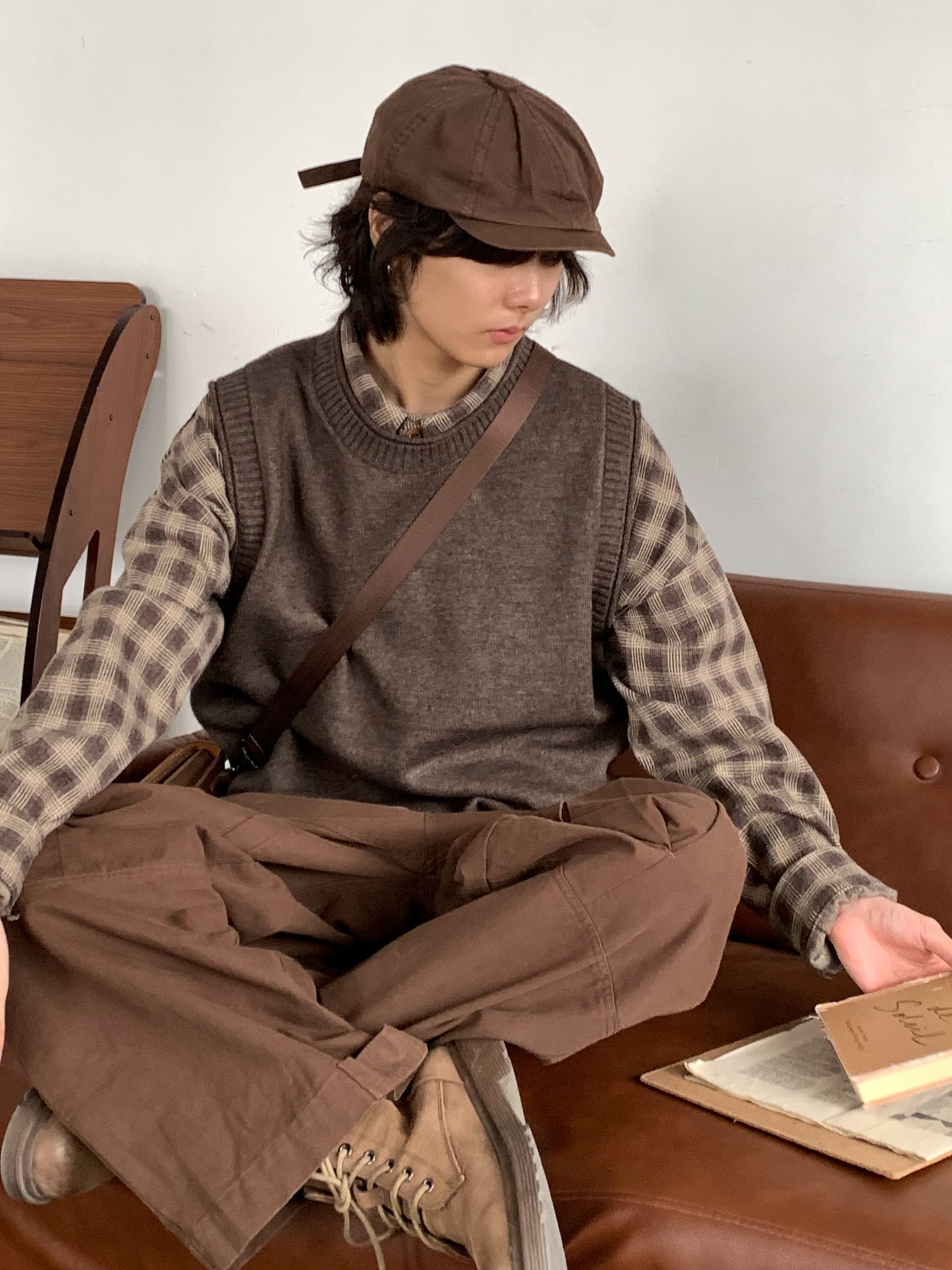 秋冬レイヤード向けウォーム重ね着ベスト