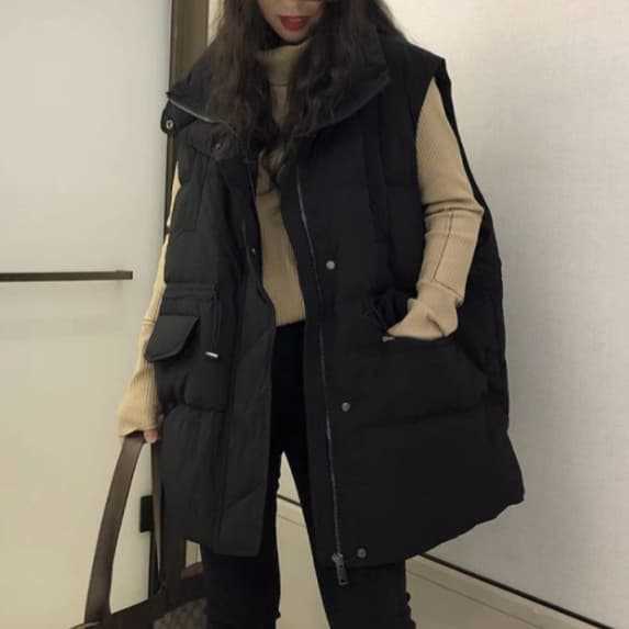中綿ロングベスト