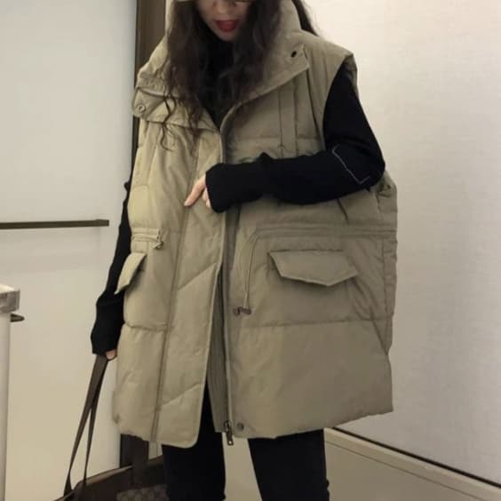 中綿ロングベスト