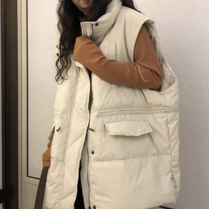 中綿ロングベスト