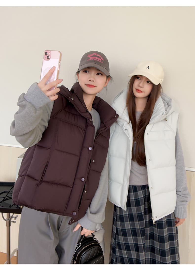 ベスト フード付き中綿ダウンベスト