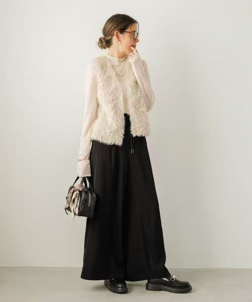 ベスト ふわもこショートファーベスト