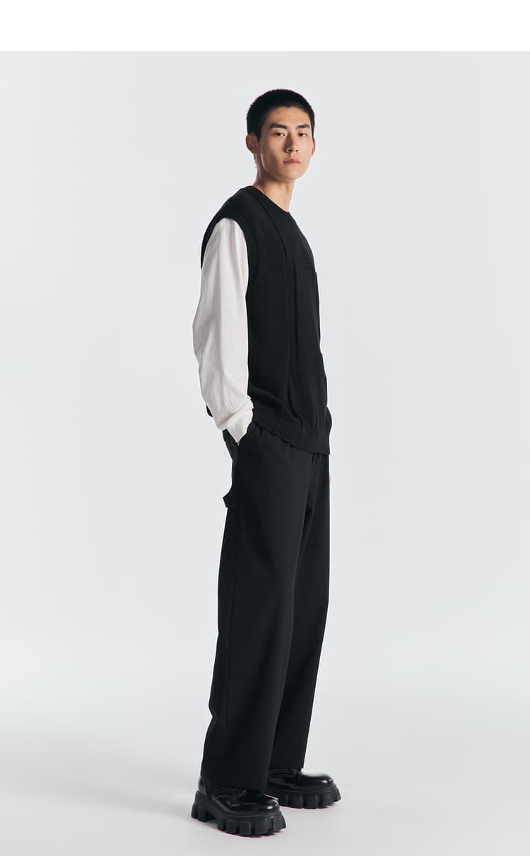 ベスト モダン立体縫製ニットベスト