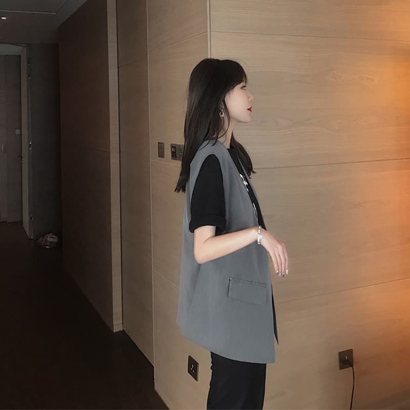 シンプルロングベスト スーツ