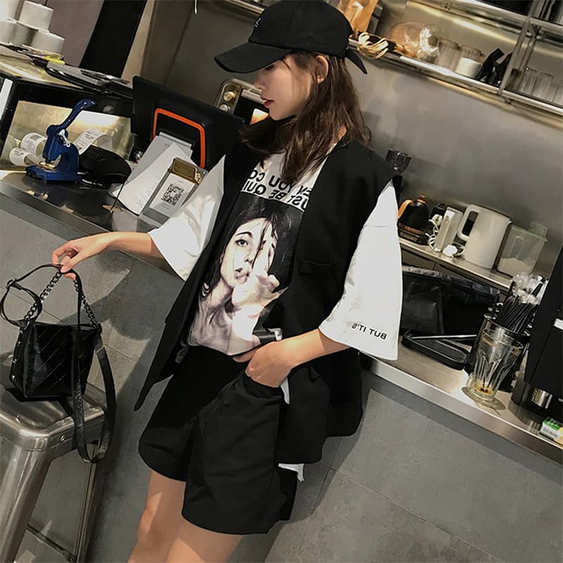 シンプルロングベスト スーツ