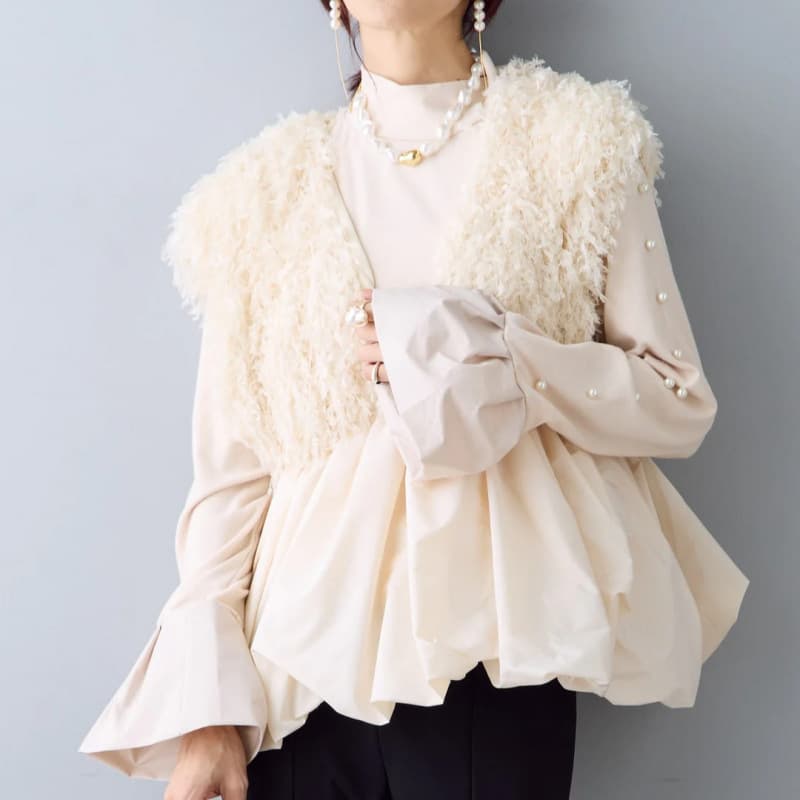 ふわもこループヤーンベスト