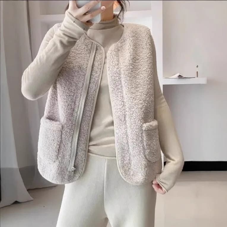 ベスト もこもこ温か冬のふわふわベスト