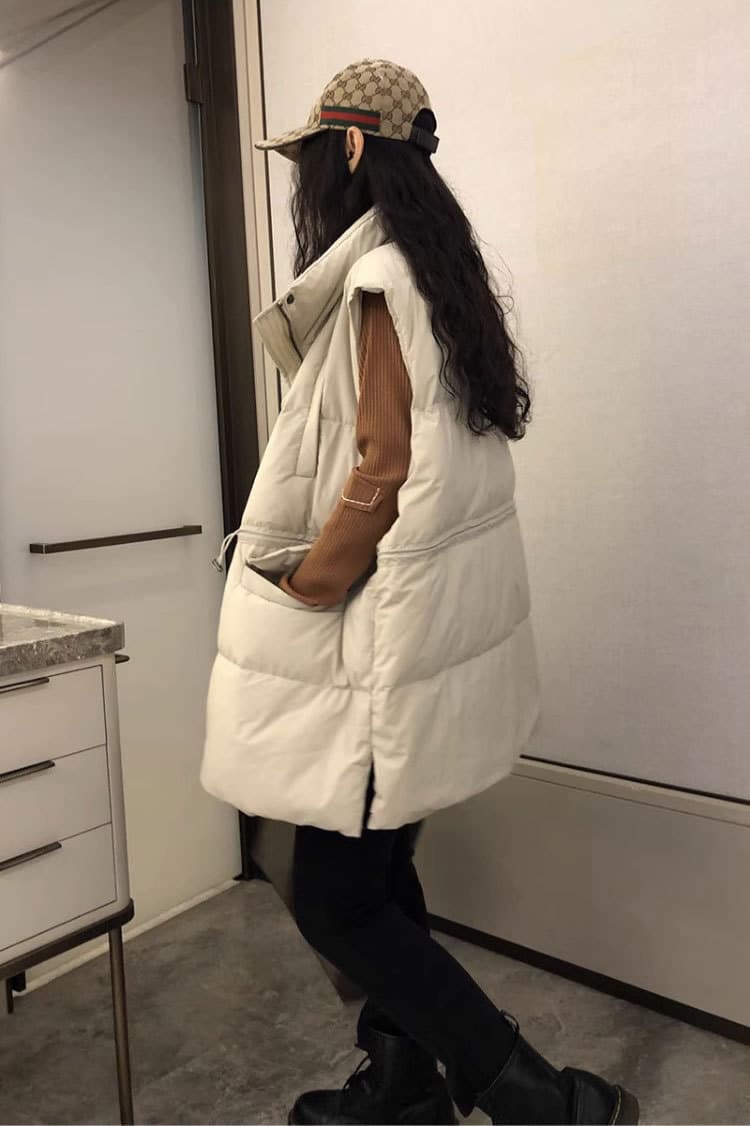 中綿ロングベスト