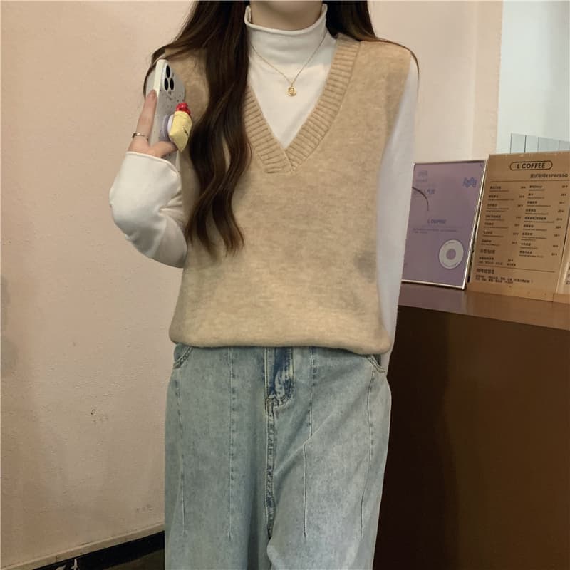 シンプル清楚ゆったりベスト