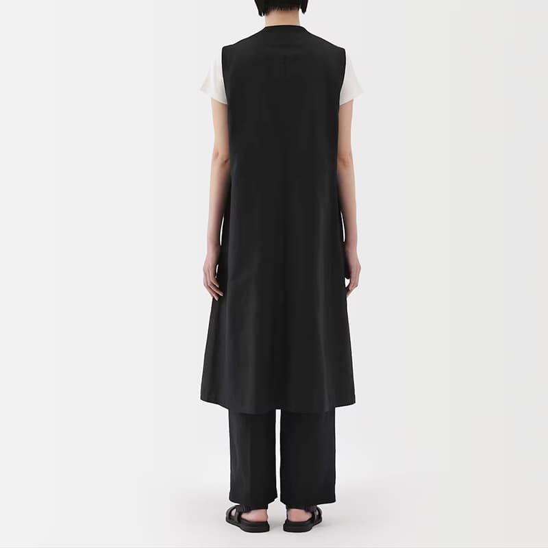 ベスト ロングシルエット重ね着ジレ