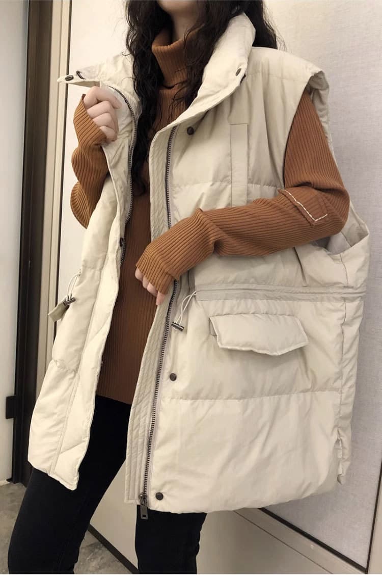中綿ロングベスト