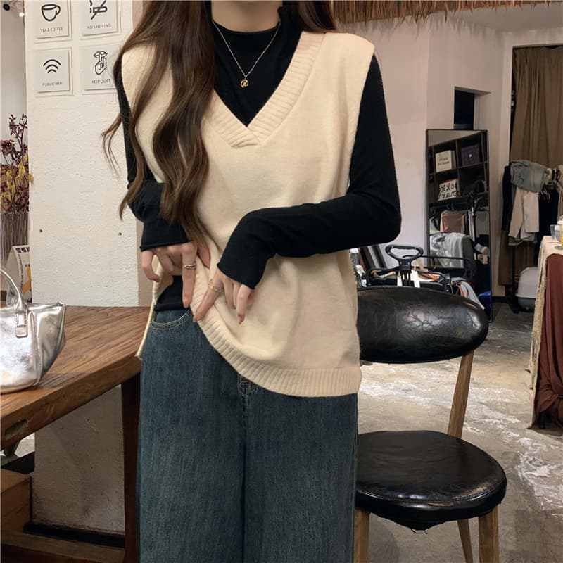 シンプル清楚ゆったりベスト