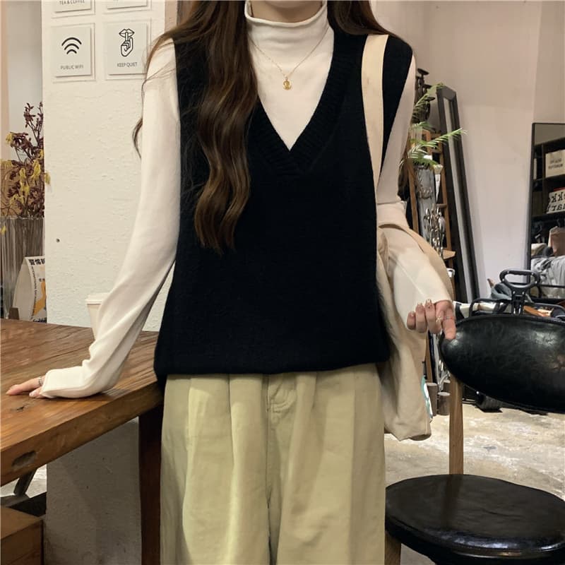 シンプル清楚ゆったりベスト