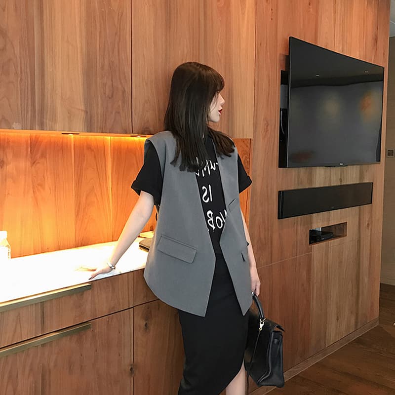 シンプルロングベスト スーツ