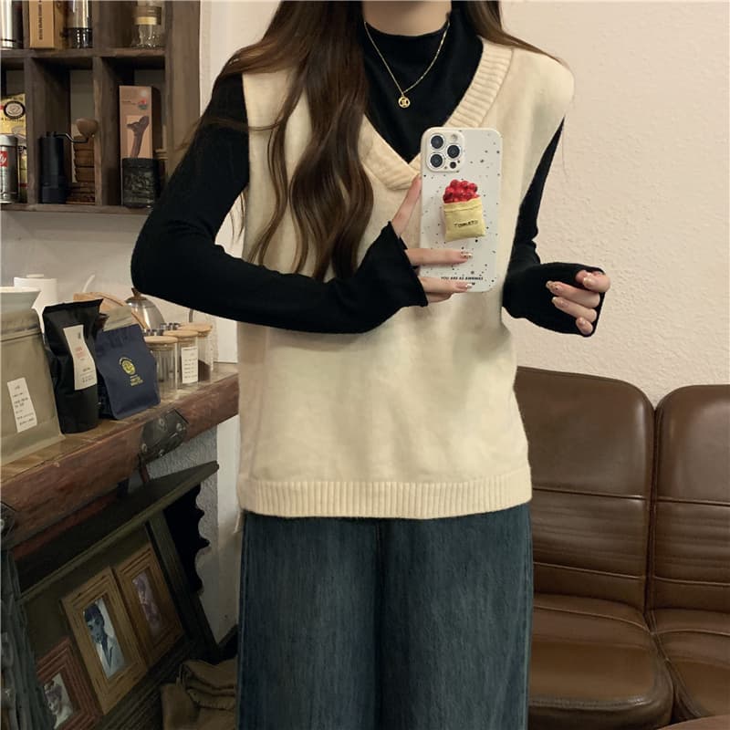 シンプル清楚ゆったりベスト
