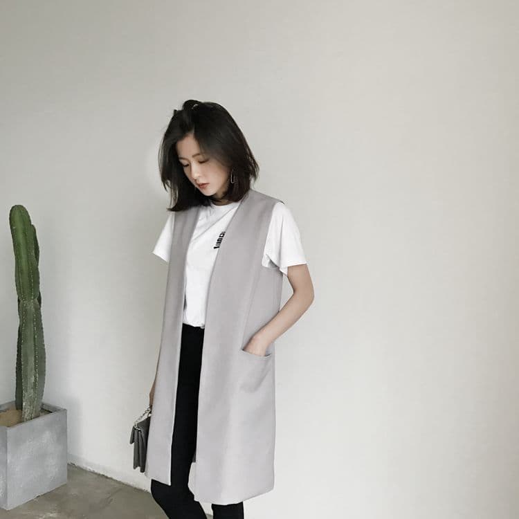 ベスト すっきりシルエットロングジレ
